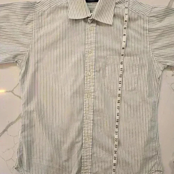 Burberrys Of London Mens Striped Button Down Dress Shirt Blue White Size 15R - Picture 5 of 8